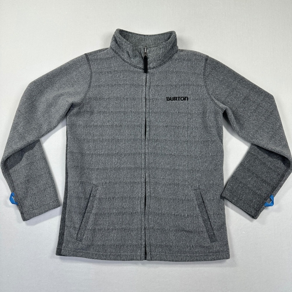 Burton Fleece Jacket Boys Medium Gray Full Zip Link System Liner Gorpcore Winter